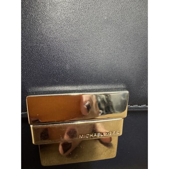 NWT Michael kors quiet designer Shoulder Leather Navy Blue - Picture 3 of 13